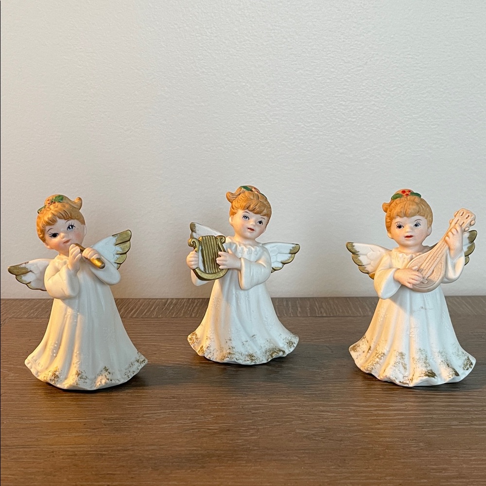 Geo Z Lefton 1987 Angel Figurines Trio